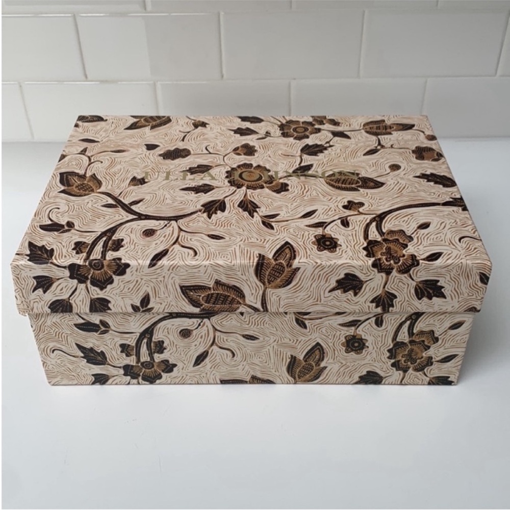 Ulla Johnson Beige Brown Floral Printed Shoe Box Tissue - Picture 4 of 8